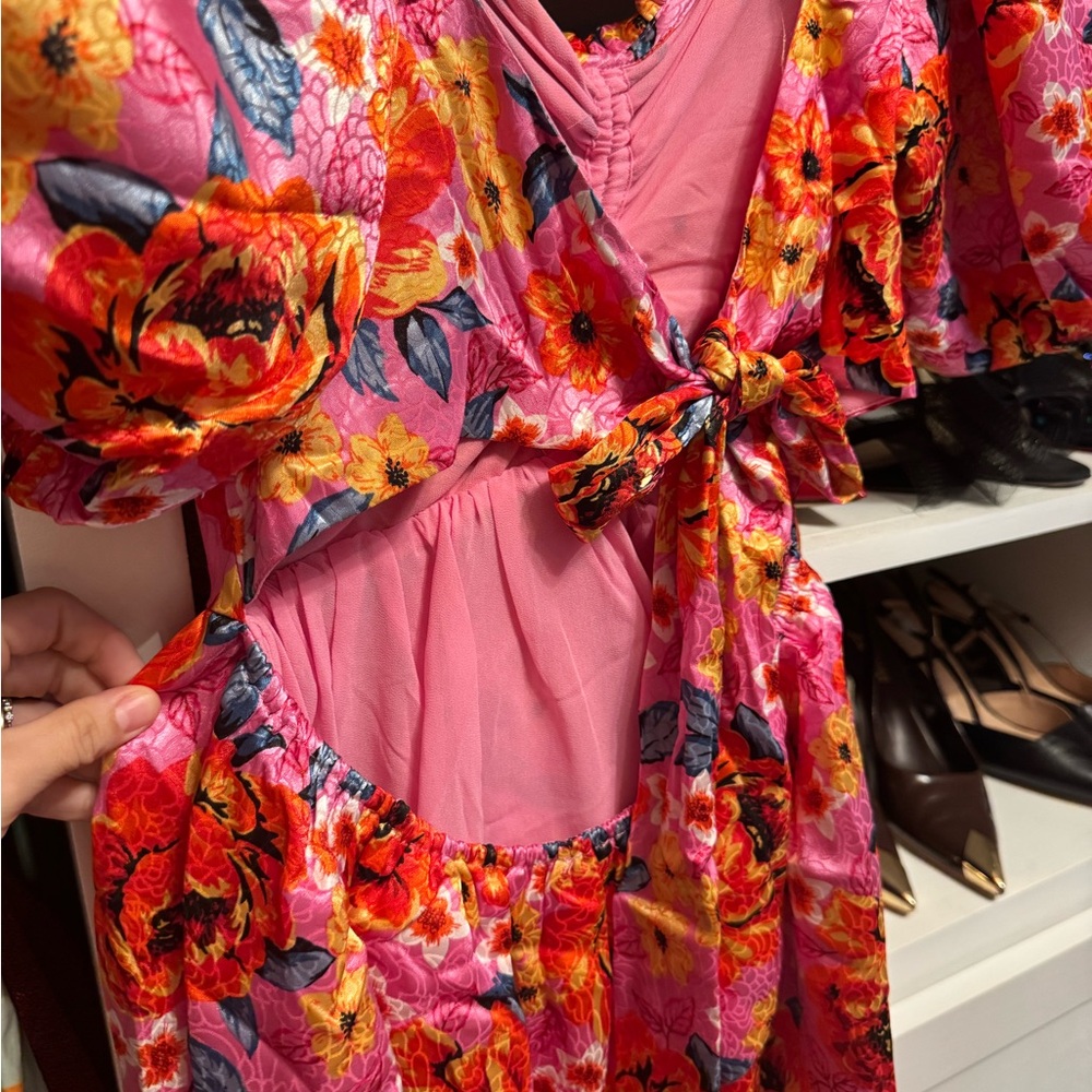 Buddy Love Pink and Orange Floral Dress - Picture 3 of 5